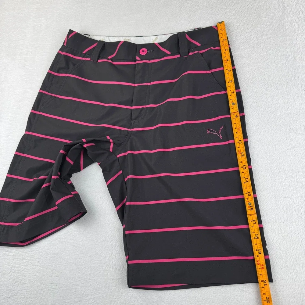 Puma‎ Golf Shorts Mens 30 Black Pink Striped dryCELL Performance